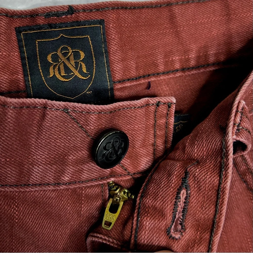 ⭐️ Rock & Republic Men’s Colburg Brick Red Straight Leg Y2K Jeans Size 30x32 - Picture 9 of 16